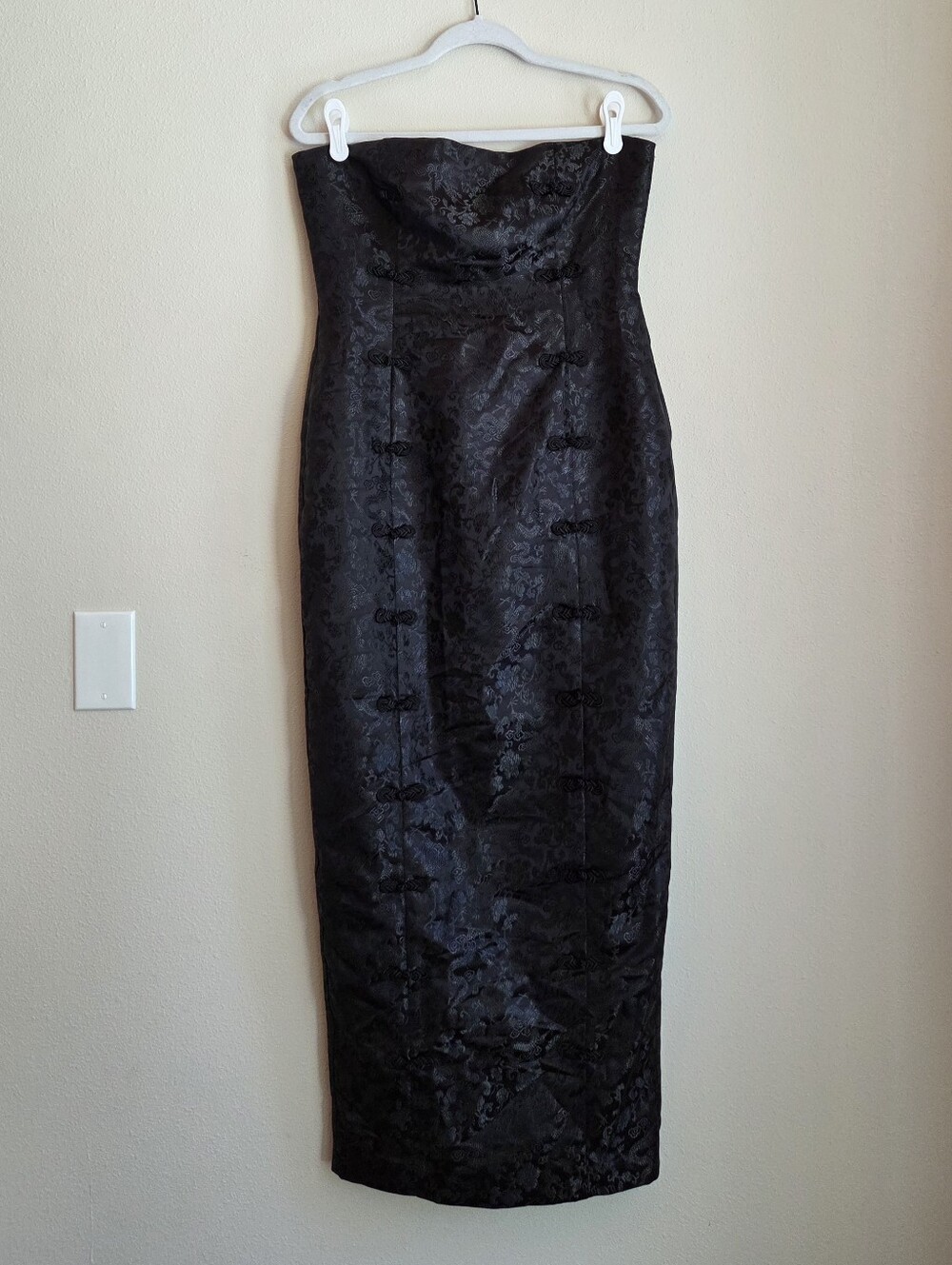 SAU LEE Jennifer Dress in Black Jacquard NWT Strapless Midi Size 10 - Picture 7 of 14